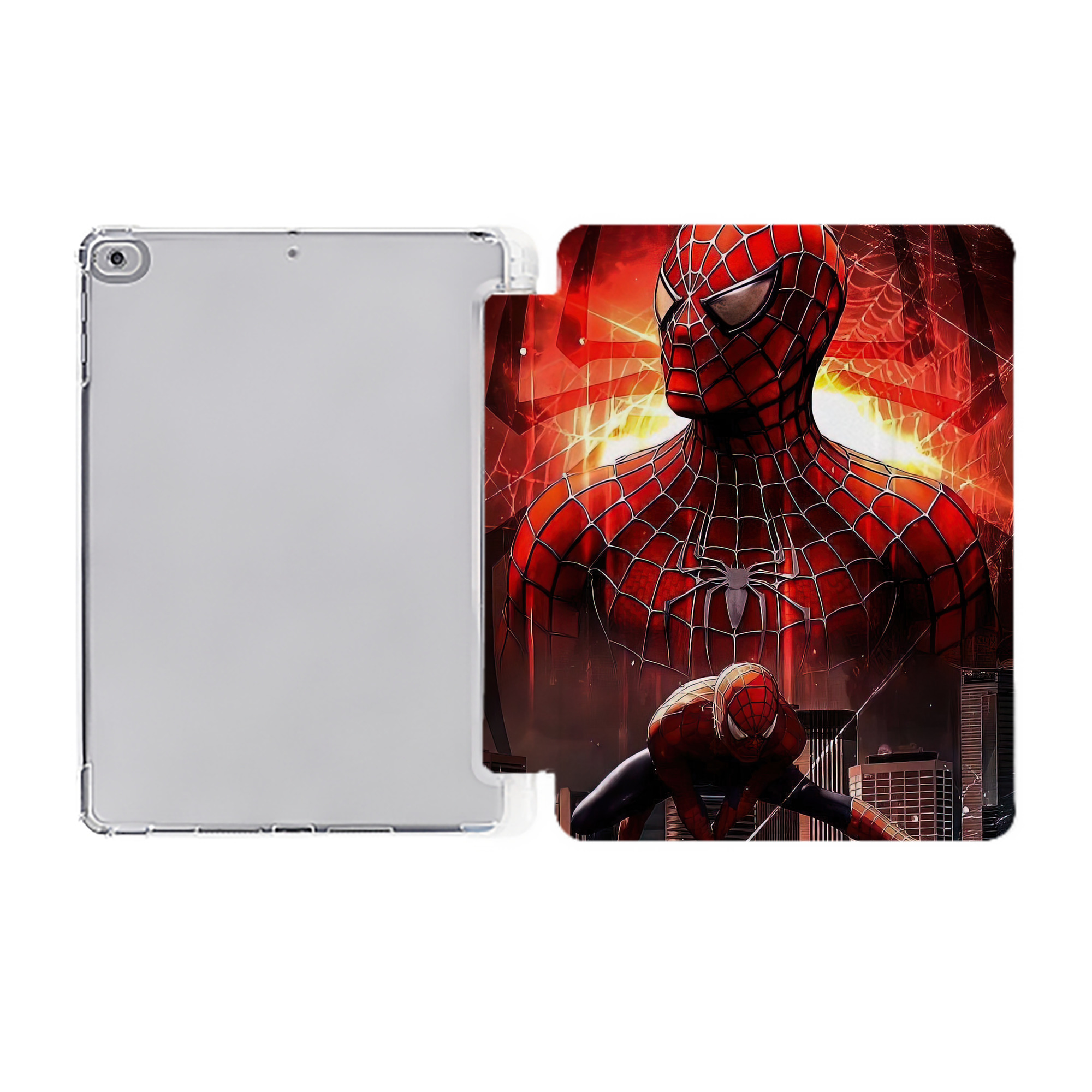 （画像用） Spider Man スパイダーマン IPad ケース ペン収納付き 三つ折りスタンド PUレザー×シリコン 対応機種9.5/10.5/10.9インチ
